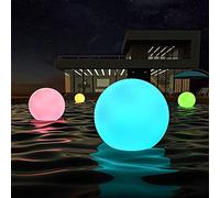 Domybest Lampe Flottante Piscine Solaire 34cm Lumière de Piscine Flottante 16 Couleurs RGB Boule Lumineuse Piscine Lampe de Nuit à DEL avec Télécommande et Pompe pour Piscine,Jardin,Pelouse