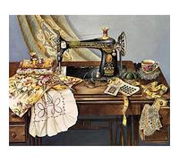 Domybest Machine à Coudre DIY Diamond Painting Fleurs Complet Bricolage Artisanat Peinture Diamant 5D Complet Point de Croix Diamant Complet Strass Diamant Décoration Cadeau 40x30cm