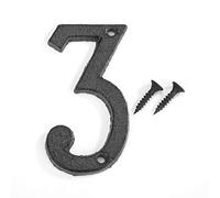 Domybest Numéro de Maison 0-9 En Fer Noir Numéro de Porte de Maison Numéro de Rue Plaques Enseignes Mur Porte avec Vis de Fixation