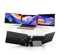 domyfan 14" Moniteur pour Ordinateur Portable, 1080P FHD Extension D'écran pour Ordinateur Portable, HDMI/USB-A/Type-C Plug and Play, Compatible avec Windows/Mac/Chrome/Switch/PS5