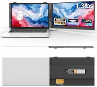 domyfan Écran Portable, Ultra-Léger 600g, Moniteur Portable 14" Double Écran Full HD 1080P, Moniteur pour Ordinateur Portable, Compatible Win, Mac, PS5, Switch, Plug & Play pour PC 13,3"-17"