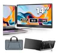 domyfan Moniteur pour Ordinateur Portable, 14 "1080P FHD Double Extension D'écran pour Ordinateur Portable, Plug and Play, pour Windows, Mac, Chrome, Android, Xbox, Switch, PS5, avec 13.3 "-17"