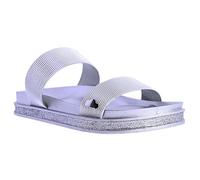 DON ALGODON Mujer - Sandales pour femme - Sandales Playa Y Piscina de Goma Con Suela Antideslizante Y Diseño Ligero Tongs pour la plage et la piscine, argenté, 37 EU