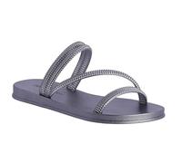 DON ALGODON Tongs pour femme - Tongs pour plage et piscine - Sandales Flip Flop en caoutchouc avec semelle antidérapante et légère, argent métallique, 36 EU