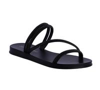 DON ALGODON Tongs pour femme - Tongs pour plage et piscine - Sandales Flip Flop en caoutchouc avec semelle antidérapante et légère, Noir, 37 EU