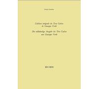 Don Carlos Di Verdi. Prefazione All'Ed. Integrale - Books on Music - BOOK