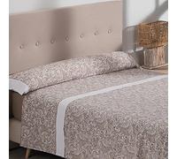 Don Descanso - Parure de lit 3 pièces Atenea Beige pour lit de 90 cm. Parure de lit (1 Drap de Dessous, 1 Drap de Dessous et 1 taie d'oreiller) en Polycoton Doux et Respirant. Lavable à 30°C