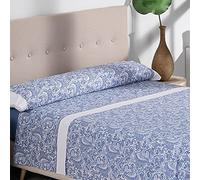 Don Descanso - Parure de lit 3 pièces Atenea Bleu pour lit de 180 cm. Parure de lit (1 Drap de Dessous, 1 Drap de Dessous et 2 taie d'oreiller) en Polycoton Doux et Respirant. Lavable à 30°C