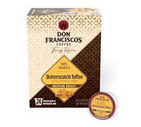 Don Francisco's Butterscotch Toffee Lot de 24 dosettes de café aromatisées de taille moyenne - Dosettes de café recyclables pour portions simples, compatibles avec votre machine à café K-Cup Keurig