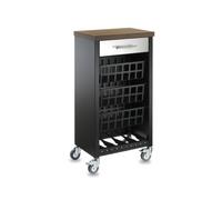 Don Hierro - Desserte De Cuisine Kara, Noir-Inox-Bois