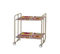 DON HIERRO - Desserte pliante BAUHAUS avec roulettes, Structure couleur sable, 2 niveaux, 4 positions-29
