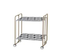 DON HIERRO - Desserte pliante BAUHAUS avec roulettes, Structure couleur sable, 2 niveaux, 4 positions-88