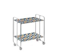 DON HIERRO - Table roulante pliante BAUHAUS, 2 plateaux, châssis gris aluminium.-81