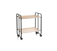 Table roulante pliante bauhaus, 2 plateaux, châssis noir Don Hierro