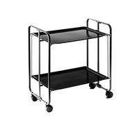 DON HIERRO - Table roulante pliante BAUHAUS, 2 plateaux, châssis noir-Noir