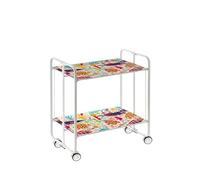 DON HIERRO - Table roulante pliante BAUHAUS châssis blanc, 2 plateaux-49