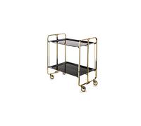 DON HIERRO - Table roulante Pliante Bauhaus châssis recouvert d'un Bain d'or-Noir