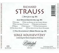 Don Juan, Ainsi Parlait Zarathustra, Till L'espiegle Orch. Dir. Koussevitski