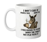 Don-key I Don't Care If People Talk Shit About Me Mug, Funny Middle Finger Bottom, 9,5 X 8,2 Cm, Tasse À Café, Décoration De Table En Céramique Avec Doigt D'honneur, Tasse D'eau De Grande Capacité De
