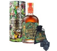DON PAPA Rhum Masskara Edition Limitée Collector, 70cl, 40% d'Alcool, avec Etui Tube et 4 Pierres à Whisky