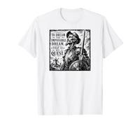Don Quijote The Impossible Dream Gravure sur Bois Noir T-Shirt Graphique avec Valeur