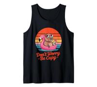 Don’t Worry Be Capy Capybara Flamingo Retro Sunset Summer Débardeur