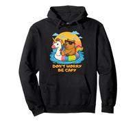Don’t Worry Be Capy Funny Capybara Float Unicorn Summer Sweat à Capuche