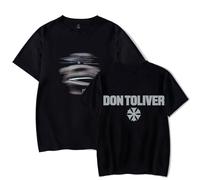 Don Toliver HARDSTONE Psycho Promise Land Harajuku Hommes et Femmes Casual Mode Manches Courtes Tendance T-Shirt, Noir , 4XL