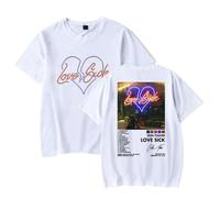 Don Toliver Love Sick Album Harajuku Hommes et Femmes Casual Mode Manches Courtes T-shirt Tendance, blanc, XL