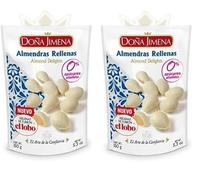 DOÑA JIMENA - Amandes garnies sans sucre, qualité suprême, friandises typiques de Noël, recette artisanale, 150g (Lot de 2)