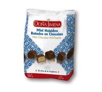 DOÑA JIMENA - Mini feuilletés enrobés de chocolat au lait, qualité suprême, gourmandises de Noël typiques, recette artisanale, 350g