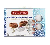 DOÑA JIMENA - Polvorones Chocolat avec Pépites de Chocolat, Qualité Suprême, Douceur typique de Noël, Recette Artisanale, 250g