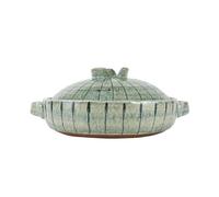 Donabe japonais en terre cuite, marmite traditionnelle chinoise en céramique, pot à ragoût rond avec couvercle, cuiseur à riz for ragoûts et plats chauds(600ml)