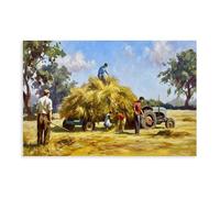 Donal McNaughton - Impression sur toile « Bringing Home The Hay » - Décoration murale pour salon, chambre à coucher - Style sans cadre - 50 x 75 cm