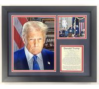 Donald Trump | 45e président de l'Amérique | Photos encadrées avec passe-partout 30,5 x 38,1 cm (portrait du deuxième trimestre)