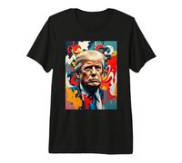 Donald Trump Abstrait Expressionnisme Art Mouvement Portrait T-Shirt Haut de Gamme