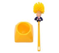 Donald Trump Brosses WC avec Support Nouveauté Créative Brosse De Toilette Drôle Brosse De Nettoyage en Plastique Outils De Nettoyage De Salle De Bain (Jaune A)