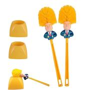 Donald Trump Brosses WC avec Support Nouveauté Créative Brosse De Toilette Drôle Brosse De Nettoyage en Plastique Outils De Nettoyage De Salle De Bain Nouveauté drôle Brosse de Toilette (2 Pcs)