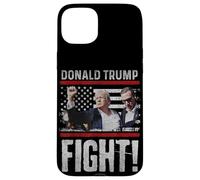Donald Trump Fist Pump We Fight American Flag Trump 2024 Coque pour iPhone 15 Plus