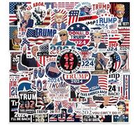 Donald Trump Lot de 50 autocollants découpés pour ordinateurs portables, téléphones, étuis de téléphone, consoles, murs, valises, livres, console de jeu, président américain 2025