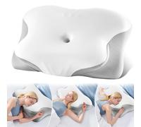 DONAMA Oreiller cervical en mousse à mémoire de forme pour dormir, coussin de soutien du cou pour soulager les douleurs au cou et aux épaules, oreiller ergonomique pour les personnes dormant sur le