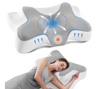 DONAMA Oreiller Cervical Ergonomique Mémoire de Forme,Gris Blanc
