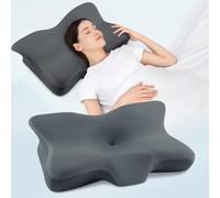 DONAMA Oreiller cervical pour le cou et les épaules, oreiller en mousse à mémoire de forme, oreiller orthopédique rafraîchissant pour soulager le cou, coussin ergonomique de soutien du cou pour les