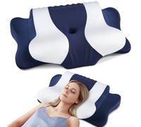 DONAMA Oreiller Ergonomique Cervical à Mémoire de Forme Haute Densité, Mousse à Rebond Lent pour Soutien du Cou et de la Nuque, Conception 2 en 1 pour Dormeurs sur Le Côté, Le Dos et Le Ventre