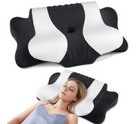 DONAMA Oreiller Ergonomique Cervical à Mémoire de Forme Haute Densité, Mousse à Rebond Lent pour Soutien du Cou et de la Nuque, Conception 2 en 1 pour Dormeurs sur Le Côté, Le Dos et Le Ventre