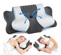 DONAMA Oreiller Ergonomique Cervical,Oreiller Coussin Mémoire de Forme Dorment sur Le Côté, sur Le Dos ou sur Le Ventre avec Taie d'oreiller