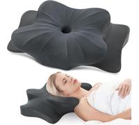 DONAMA Oreiller Ergonomique Cervical pour Les Dormeurs sur Le Côté, Le Dos Et Le Ventre, Oreiller Memoire Forme pour Le Cou et Les Épaules, avec Taie d'oreiller (Gris Foncé, 63x38x14 cm)