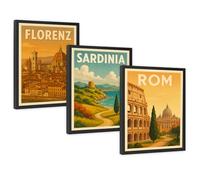 Donari Lot de posters italiens - Décoration murale avec motifs italiens - Designs vintage et modernes - Pour cuisine, salon, bureau - Idée cadeau pour les amateurs d'Italie (motif 5, 21 x 30 cm, sans