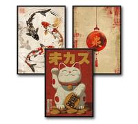 Donari Lot de posters japonais - Images murales avec motifs asiatiques | Kyoto, Tokyo & culture traditionnelle | Idée cadeau pour les fans du Japon (lot de 9, 30x40 cm | Cadre blanc, Encadré)