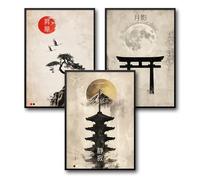 Donari Lot de posters japonais - Tableaux avec motifs asiatiques | Kyoto, Tokyo & culture traditionnelle | Idée cadeau pour les fans du Japon (Set 10, 13x18 cm | Sans cadre, Non encadré)
